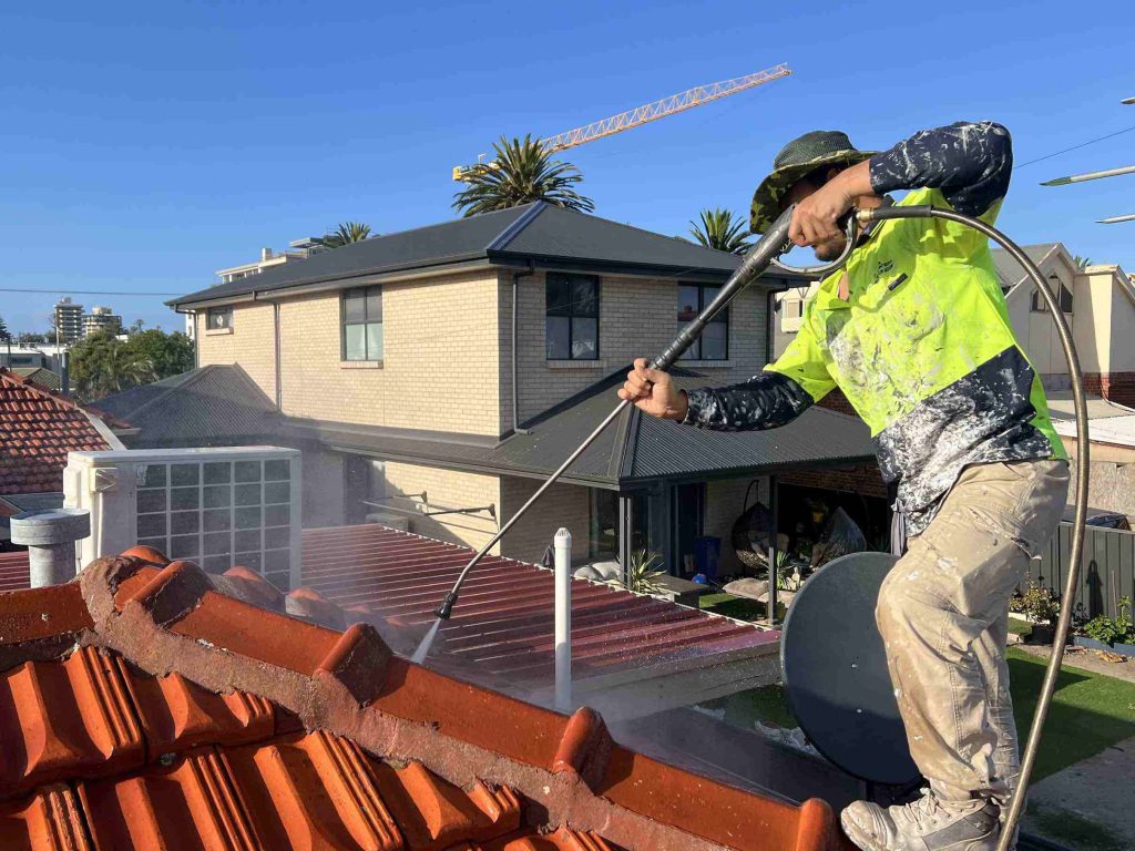 Roof pressure cleaning